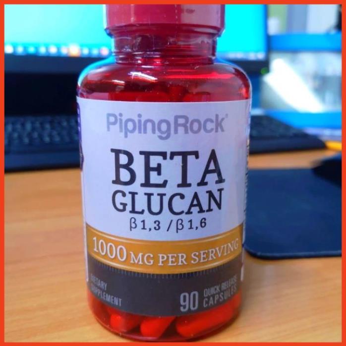 Viên uống hỗ trợ hệ thống miễn dịch Piping Rock Beta Glucan 1,3/1,6-D-Glucan 1000mg nhập khẩu Mỹ (Lọ 90 viên)