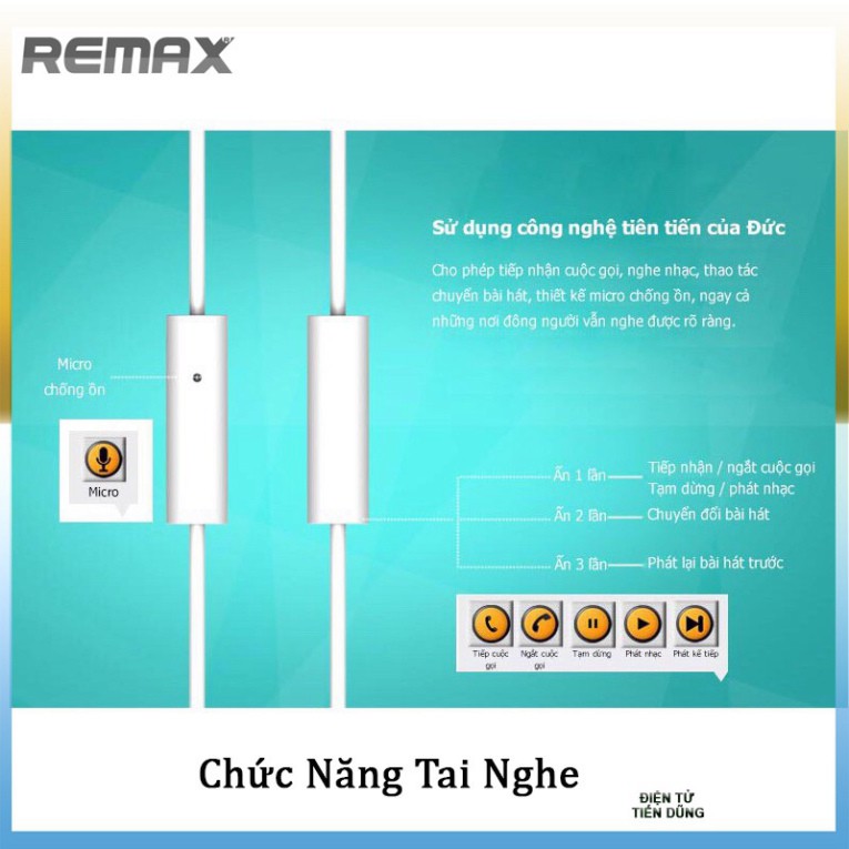 TAI NGHE NHÉT TAI REMAX RM 501 CÓ MIC CÓ DÂY CHÂN CẮM 3.5 ♥️♥️