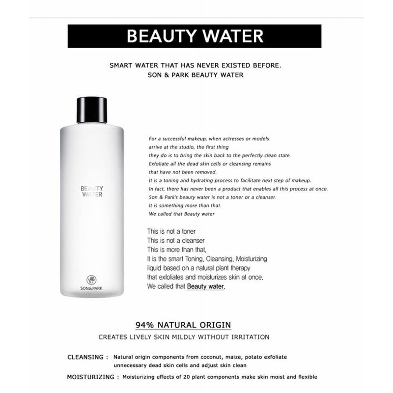 NƯỚC THẦN ĐẸP DA BEAUTY WATER SON&PARK 340ML