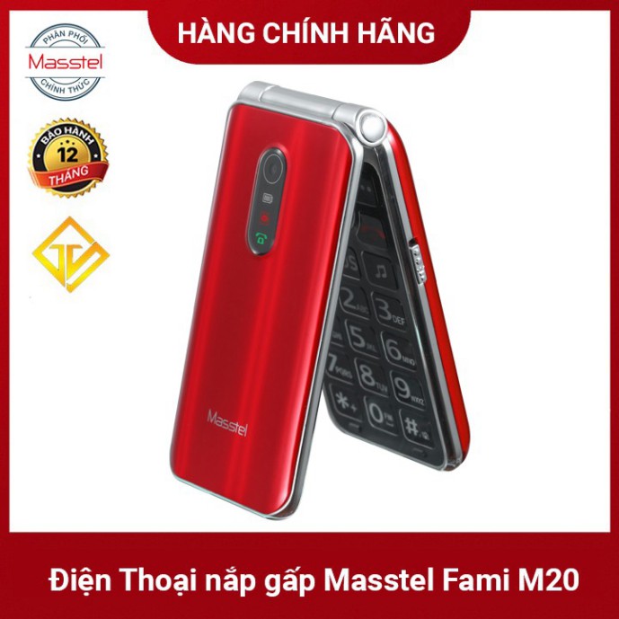 Điện Thoại nắp gấp Masstel Fami M20 2 sim 2 sóng , khung viền kim loại , thiết kế siêu đẹp , Mới nguyên seal - Hàng Chín