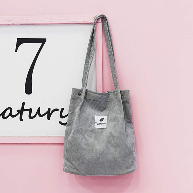 Túi xô xách tay đeo vai IELGY vải nhung tăm phong cách đơn giản thời trang dành cho nữ