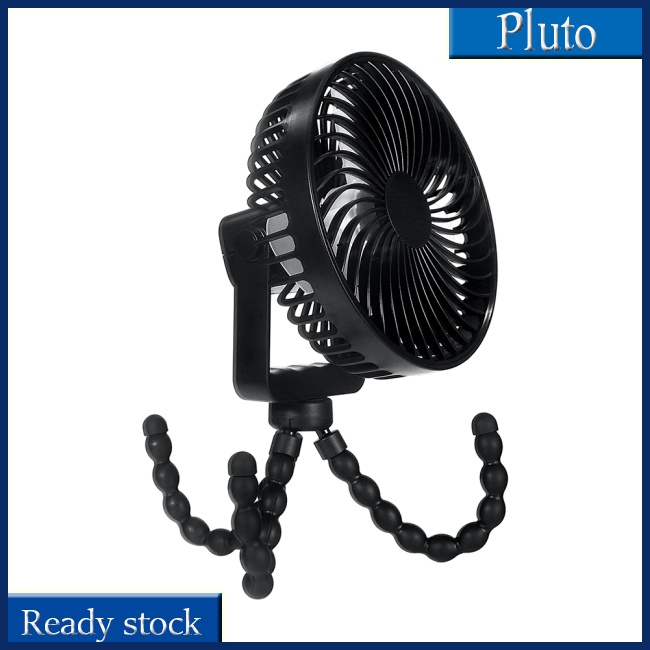 Mới Quạt 2000mah Có Kẹp Xoay 360 Độ Gắn Xe Đẩy Em Bé Tiện Dụng