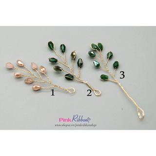 Cành pha lê 7 hạt trang trí hoa cài áo, đồ handmade, DIY, phụ kiện thời trang