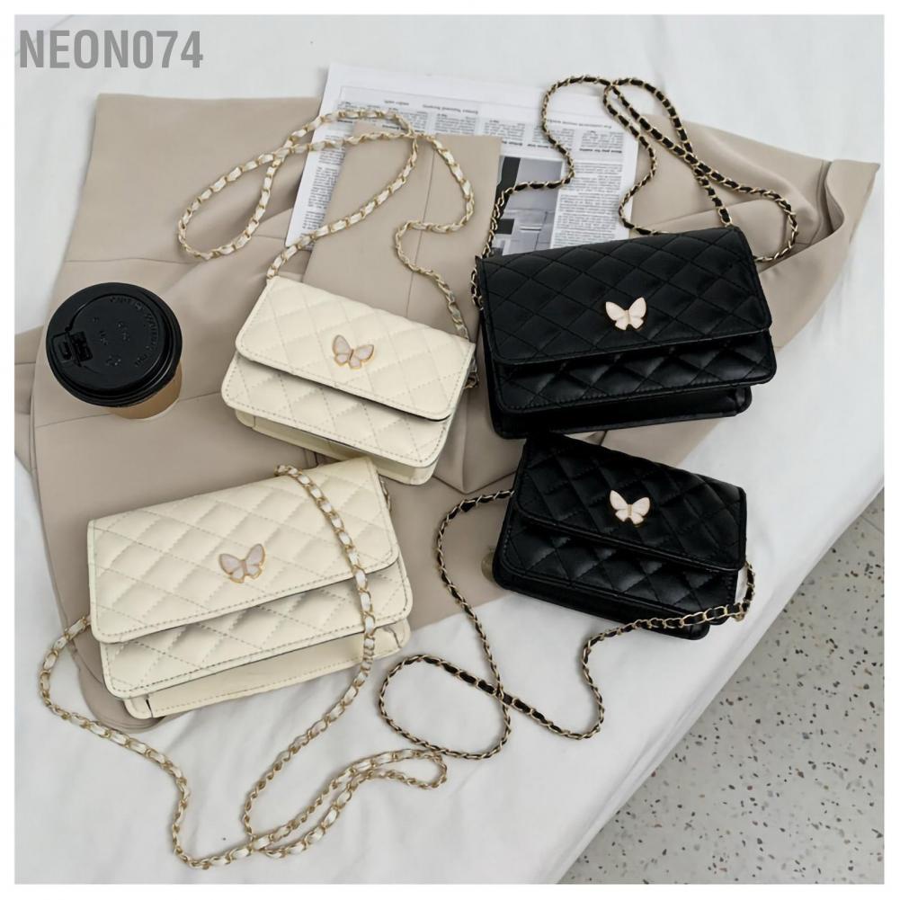 🥭 Túi Xách Nữ Kẹp Nách Xách Tay Họa Tiết Con Bướm Túi Xách Đeo Chéo Dây Xích Hình Thoi Phối Dây Xích Phong Cách Hiện Đại Cho Nữ