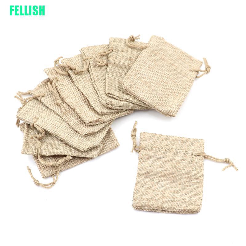 Bộ 10 Túi Vải Bao Bố Nhỏ Xinh Đựng Quà Cho Tiệc Cưới