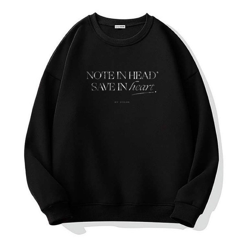 Áo sweater "Note in Head" chất nỉ bông mềm mịn