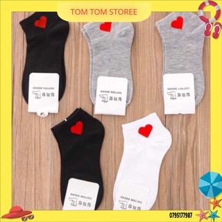 Set 10 đôi tất tim cổ ngắn hoạ tiết trái tim tom_tom_storee