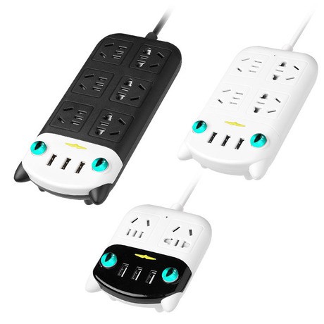 Ổ cắm điện đa năng meo meo tích hợp 3 cổng USB