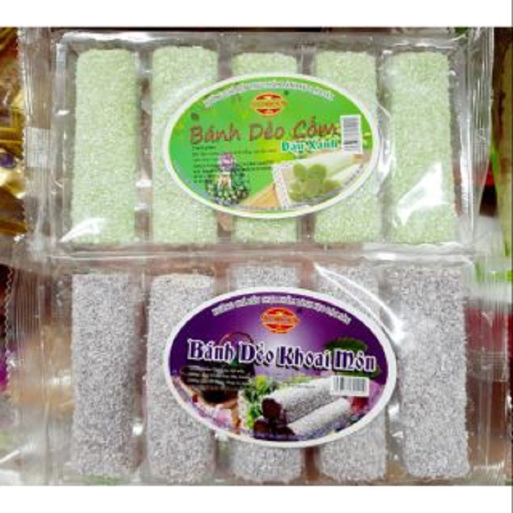Bánh dẻo Cốm và bánh dẻo khoai môn phủ dừa