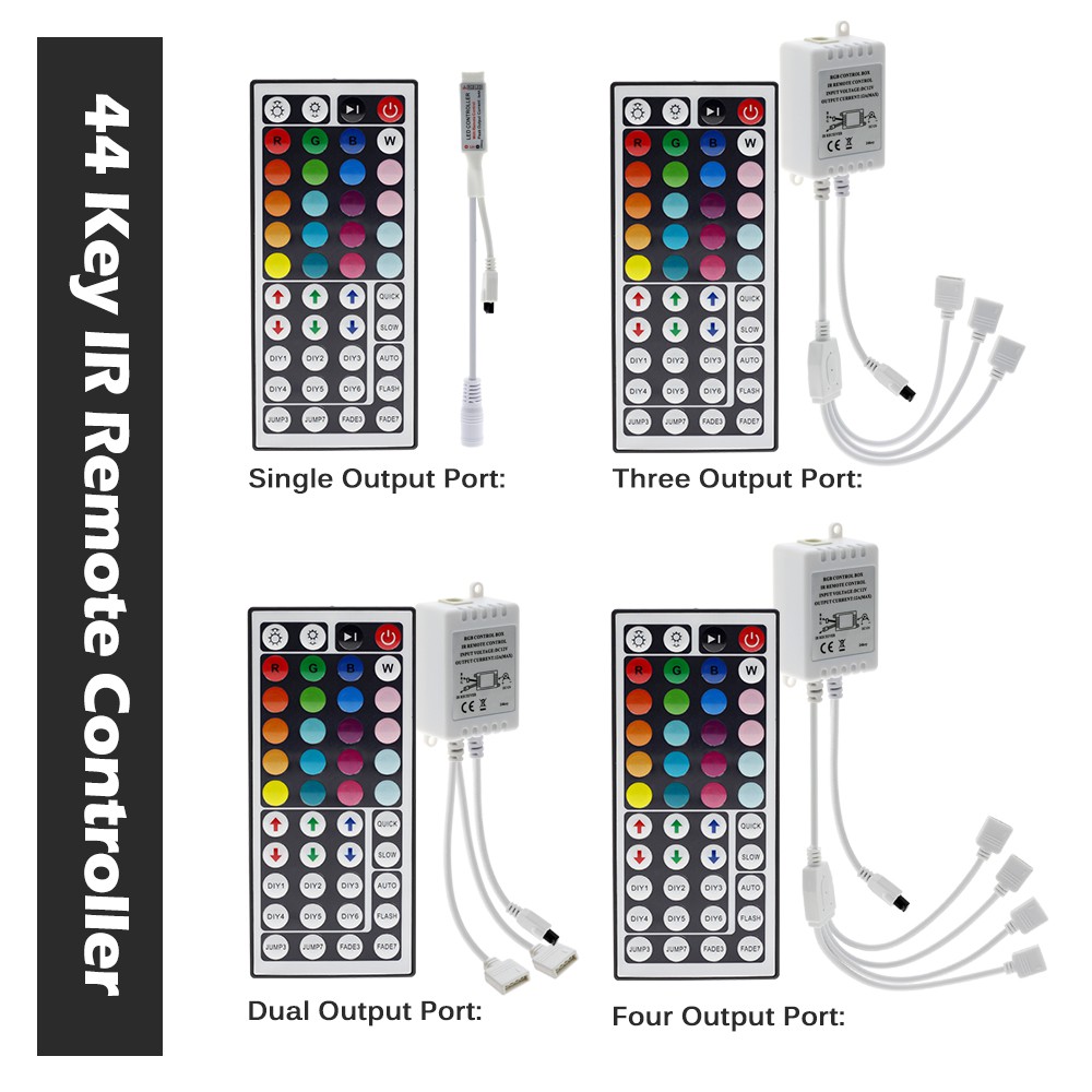 Bộ điều khiển đèn LED RGB 44 phím / 24 phím cho dây 5050 / 2835 LED RGB