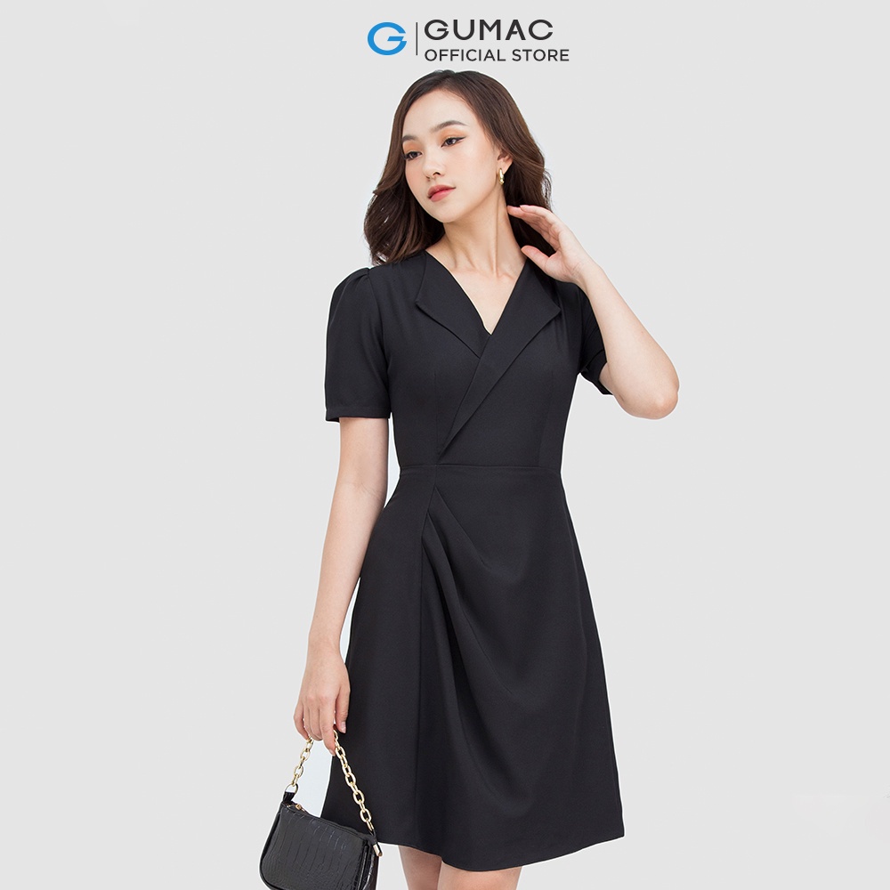 Đầm form A cổ danton Thời trang GUMAC DC05010 | BigBuy360 - bigbuy360.vn