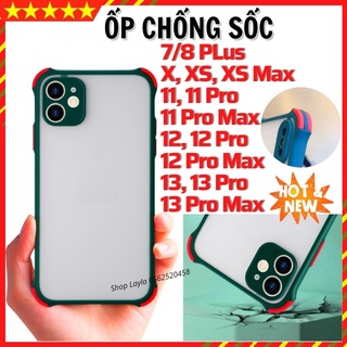 Ốp lưng Chống sốc cho Iphone 7/8plus/ X/XS/ XSM/ IP11/ IP 12/ IP 13/ Pro/ Pro Max-Bảo vệ Camere-Chống va đập