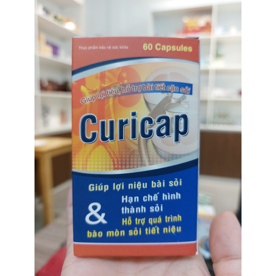 Viên uống tán sỏi Curicap giúp bổ thận, lợi tiểu, bài sỏi, hạn chế hình thành sỏi tiết niệu tiểu và bào mòn sỏi tiết niệ