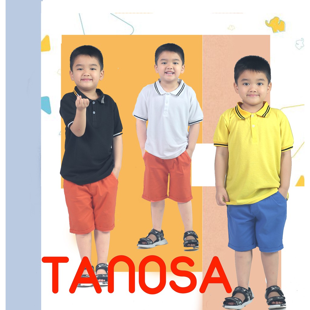 Áo Polo trơn cho bé trai Tanosa Kids 10-22kg