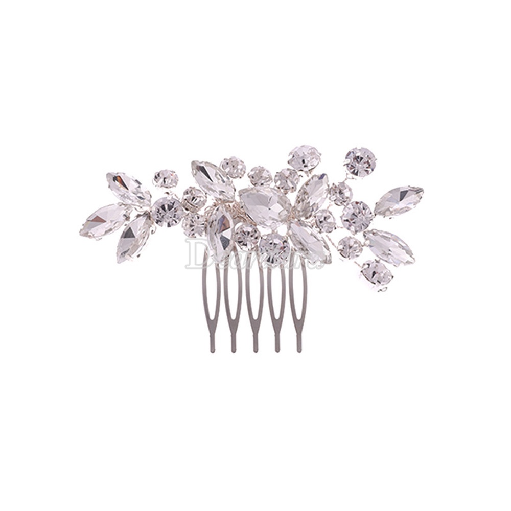 Lược Cài Tóc Hình Hoa Đính Đá Thời Trang Cho Cô Dâu