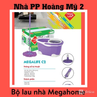 Bộ thùng lau nhà 360 độ hiệu Megahome chính hãng