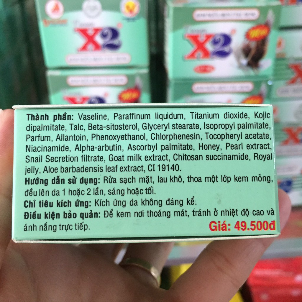 Kem X2 trắng da 3in1 5g giá bao bì 49.5k