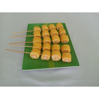 Chả cua cuộn_mô hình xiên que bằng nhựa