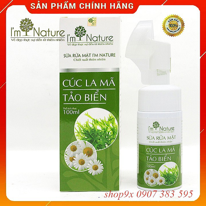 Sữa Rửa Mặt I'M NATURE Cúc La Mã Tảo Biển - kèm Đầu Cọ Silicon | BigBuy360 - bigbuy360.vn