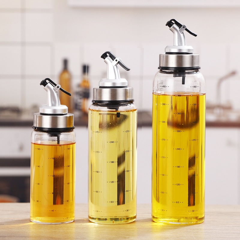 CHAI LỌ BÌNH THỦY TINH ĐỰNG DẦU ĂN, NƯỚC MẮM 500ml CHỊU NHIỆT CAO CẤP CÓ VẠCH CHIA