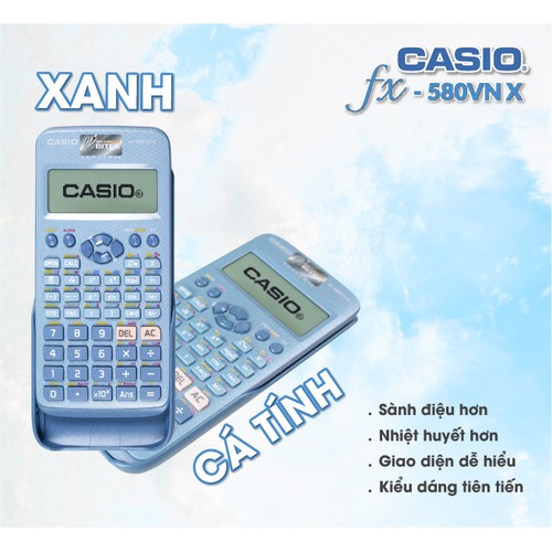 Máy tính Casio FX 580VN X  màu xanh - QR Code - B/h 7 năm - N/k Bitex