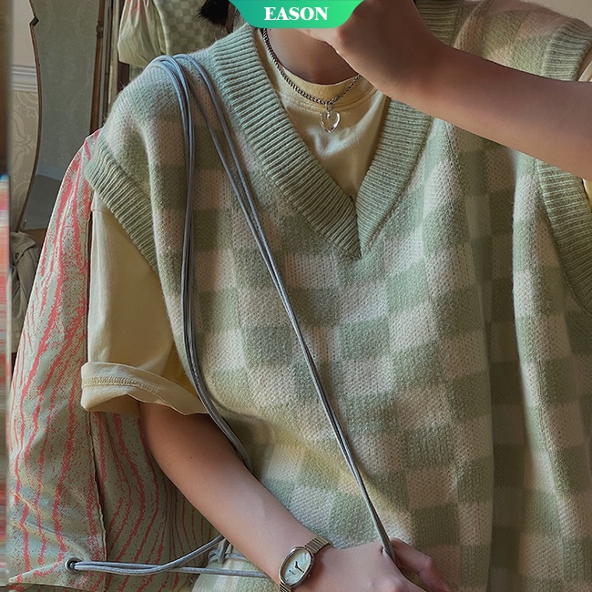 Áo Sweater Dệt Kim Mỏng Dáng Rộng Không Tay Phong Cách Thời Trang Xuân Thu Dành Cho Nữ