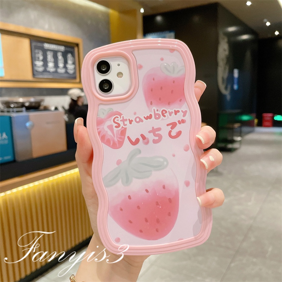 Ốp Điện Thoại Dẻo Trong Suốt Họa Tiết Hoạt Hình Dâu Tây Dễ Thương Cho iPhone 13 12 Mini 13 12 11 Pro Max X XR Xs Max