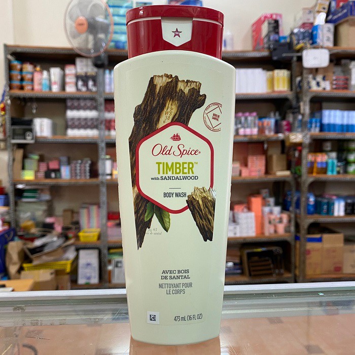 Sữa tắm Nam dạng Gel Old Spice Timber With Sandalwood 473ml hương gỗ + Vanilla