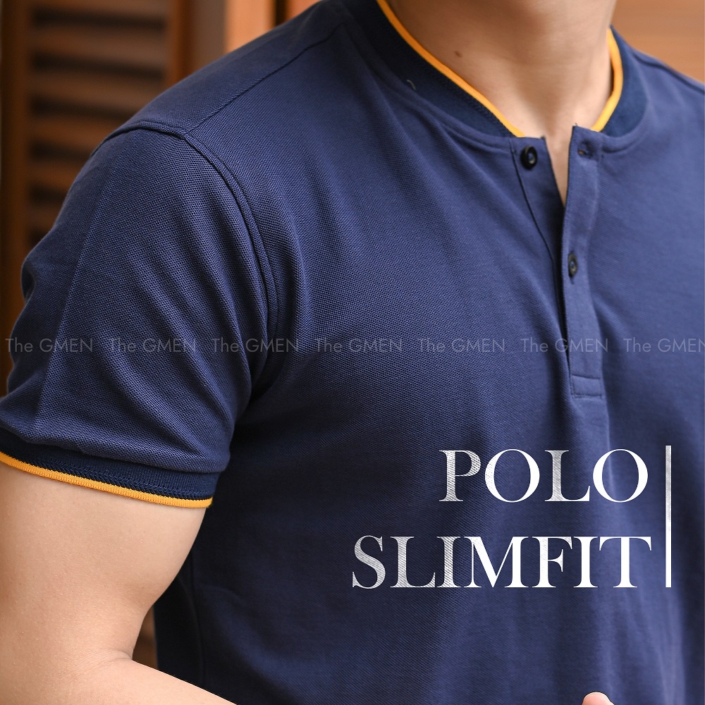 Áo Polo nam The GMEN Slimfit Polo Shirt 100% cotton, thiết kế cổ trụ 3 hàng nút