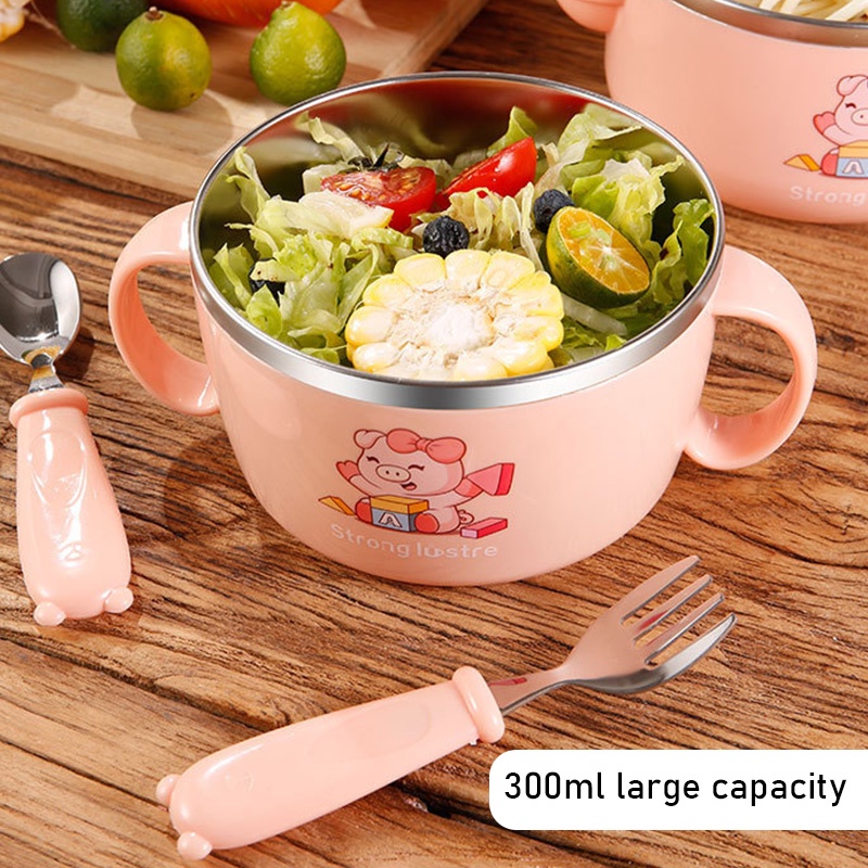 Bát Ăn Dặm Cách Nhiệt Bằng Thép Không Gỉ 316 Có Nắp Đậy Tiện Lợi Dành Cho Bé