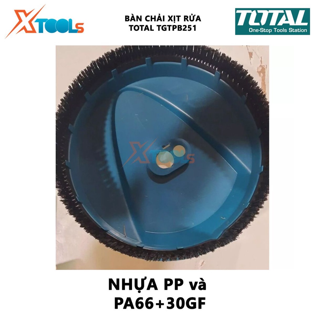 Bàn chải xịt rửa TOTAL TGTPB251 Dụng cụ vệ sinh, Kích thước 250mm, chất liệu nhựa PP và PA66+30GF, với 1 thanh mở rộng