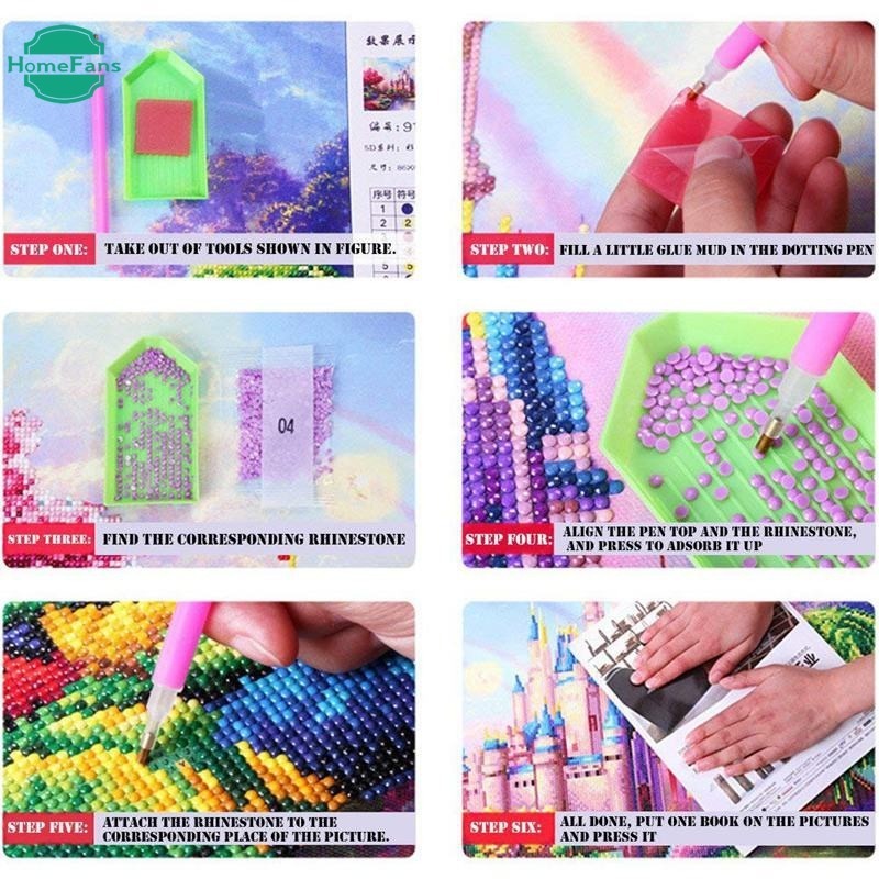 Bộ tranh đính đá 5D tự làm hình cốc nước nghệ thuật 5D cho người lớn 30 X 30cm