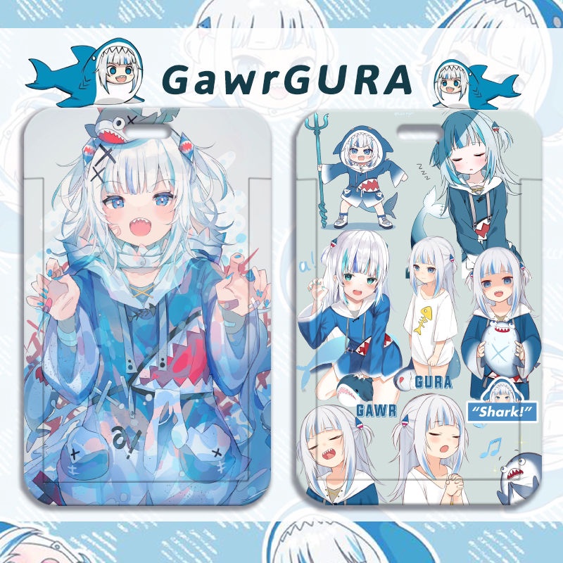 Ốp Điện Thoại Họa Tiết Anime Gawr Gura DIY Đựng Thẻ ID / Danh Thiếp Cho Học Sinh