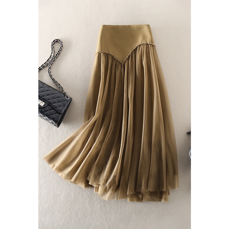 Chân Váy Chữ A Lưng Cao Xếp Ly Thiết Kế Không Đồng Đều Thanh Lịch Thời Trang Mùa Xuân