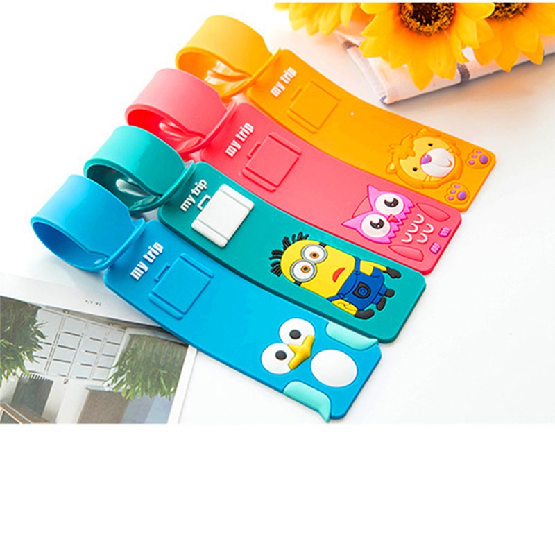 Thẻ ghi thông tin cá nhân gắn hành lý chất liệu silicon họa tiết dễ thương