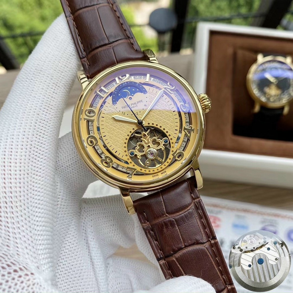 Đồng hồ Nam Patek Philippe, máy cơ, tặng box, thẻ bảo hành 12 tháng - Đồng.hồ.cơ.patek.philippe