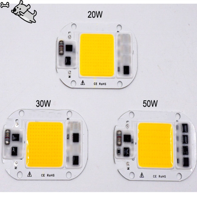 AC 220V 20W/30W/50W Free Driver High Pressure LED Chip COB Light Source