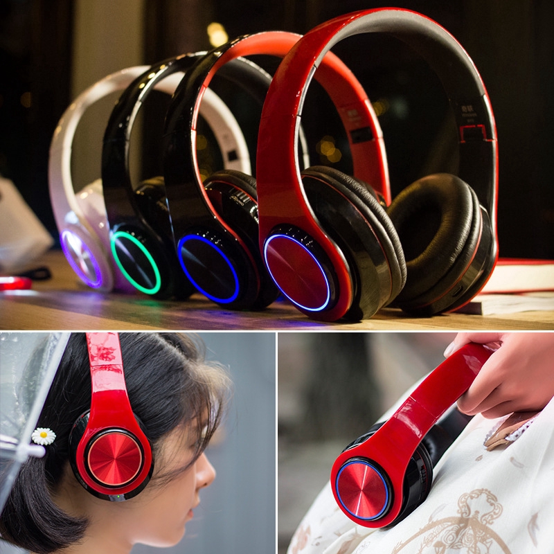 Tai Nghe Bluetooth Không Dây 5.0 Có Đèn Led Nhiều Màu