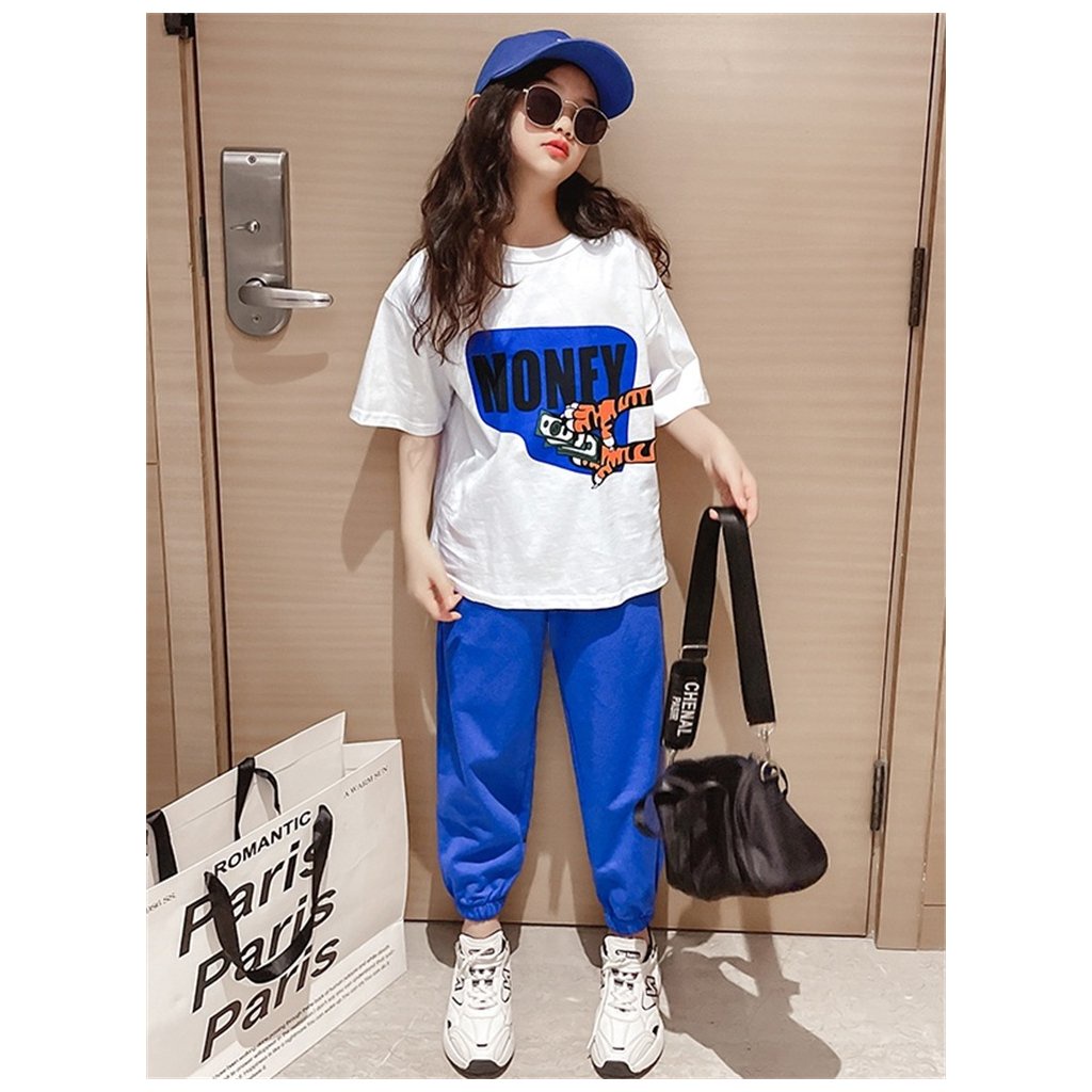 Set bộ quần áo trẻ em dành cho bé gái 18-45kg mẫu "MONEY". MA57.