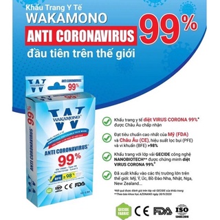 Combo 10 hộp Khẩu trang Wakamono diệt khuẩn,virus