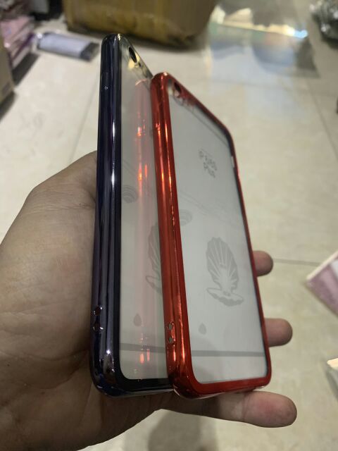 Ốp Iphone 6plus viền dẻo, mặt lưng kính cường lực