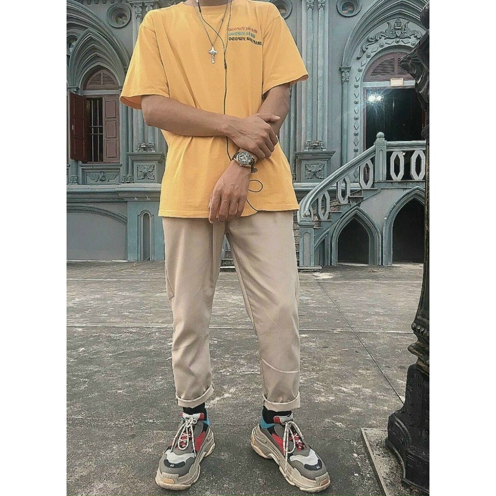 Quần Baggy Nam Nữ KAKI Ống Suông Unisex - Kiểu quần kaki đen và kem cực hot trends2021