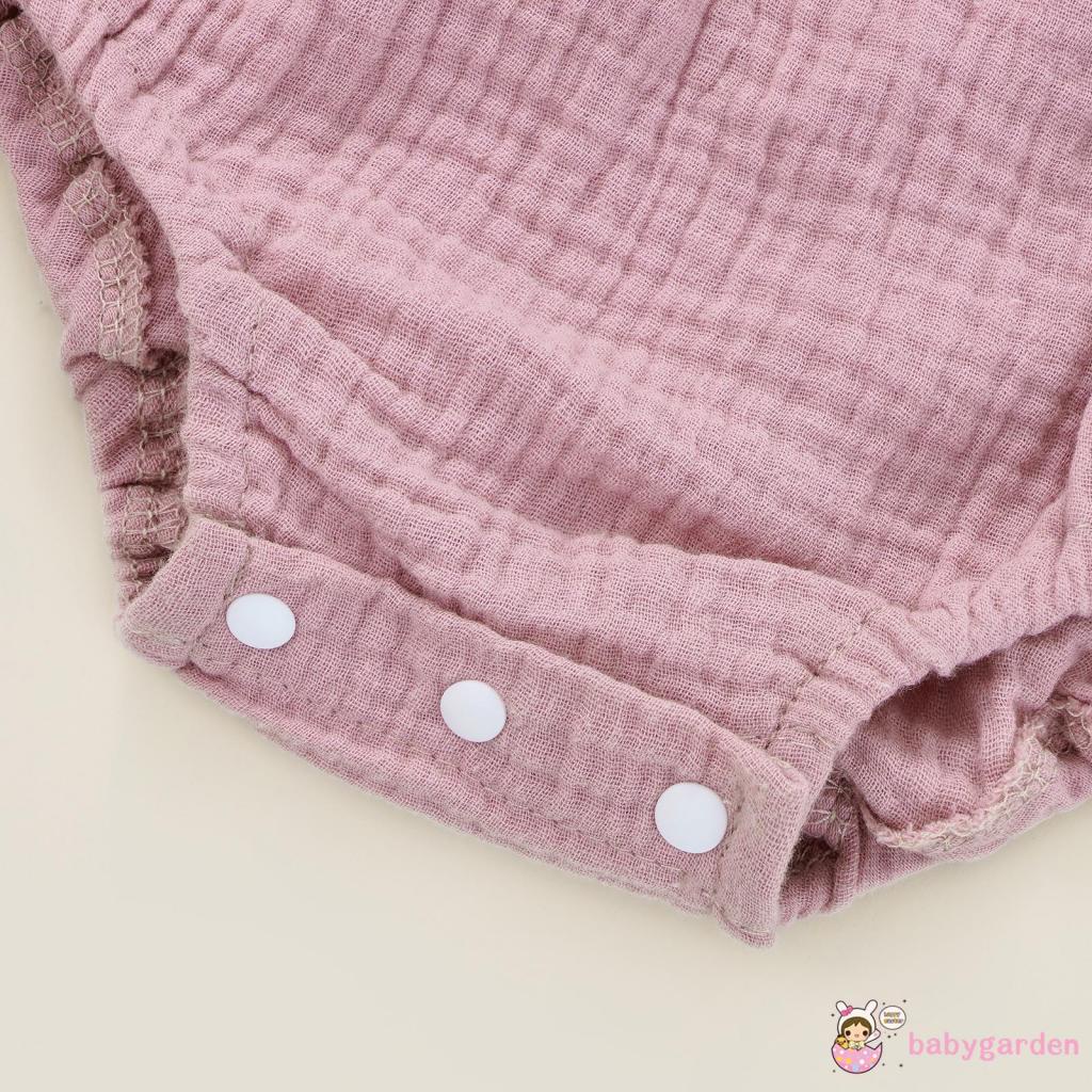 Áo Liền Quần Tay Ngắn Cổ Búp Bê Phối Ren Thời Trang Mùa Hè Cho Bé Gái 0-18 Tháng Tuổi