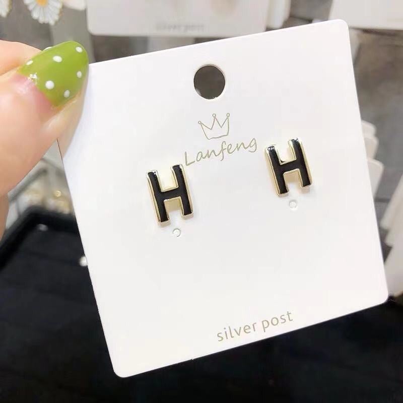 Set dây khuyên mặt hình chữ H thời trang cao cấp / Bà Tổng Phụ Kiện