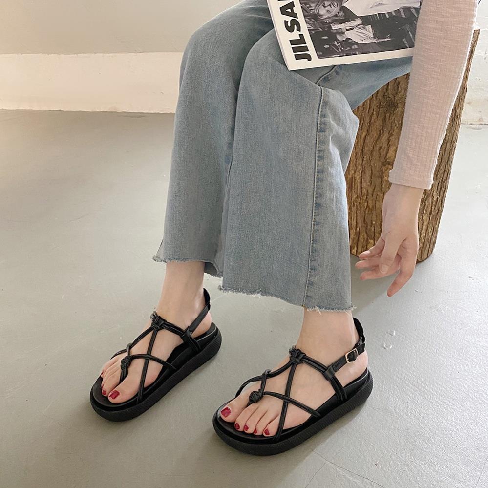 Giày sandal nữ giayBOM quai dây đế bánh mì cao 3 cm B1289 CC