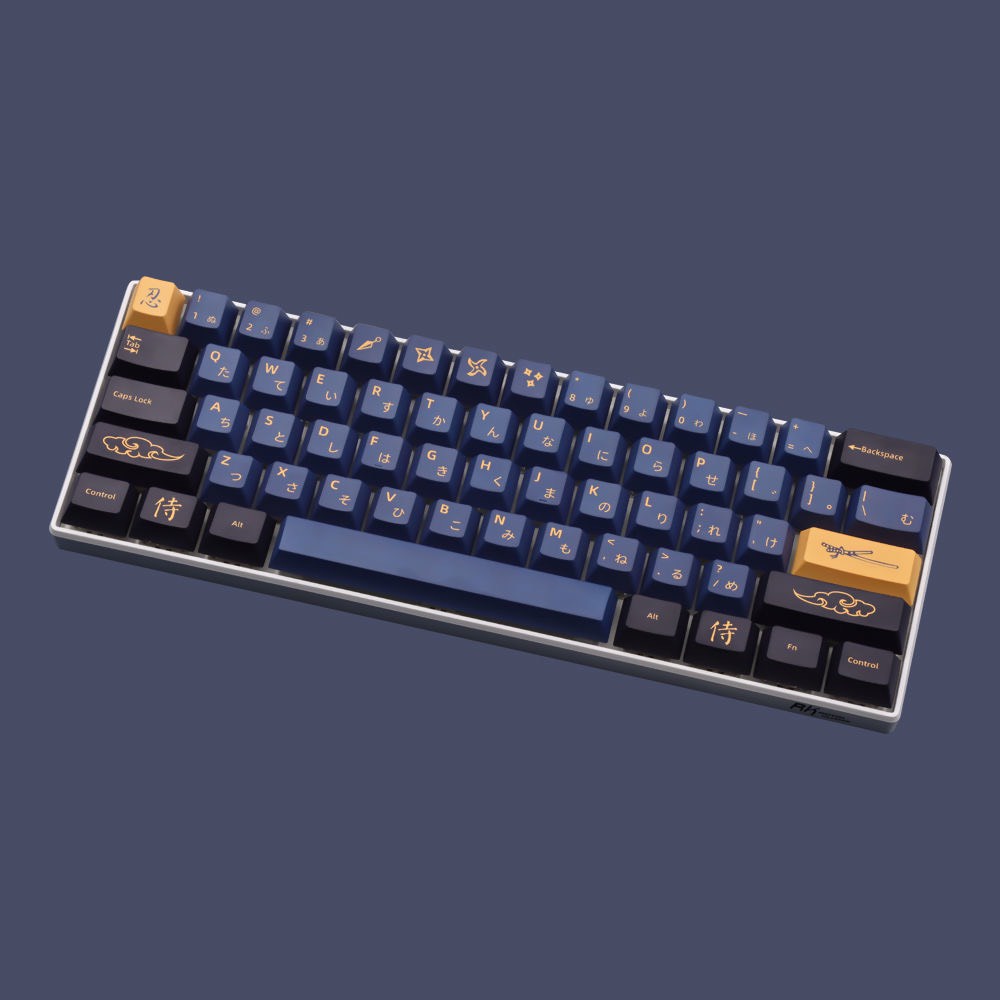 Keycaps PBT - Blue Samurai - Cherry Profile - 139 Nút Dành Cho Phím Cơ