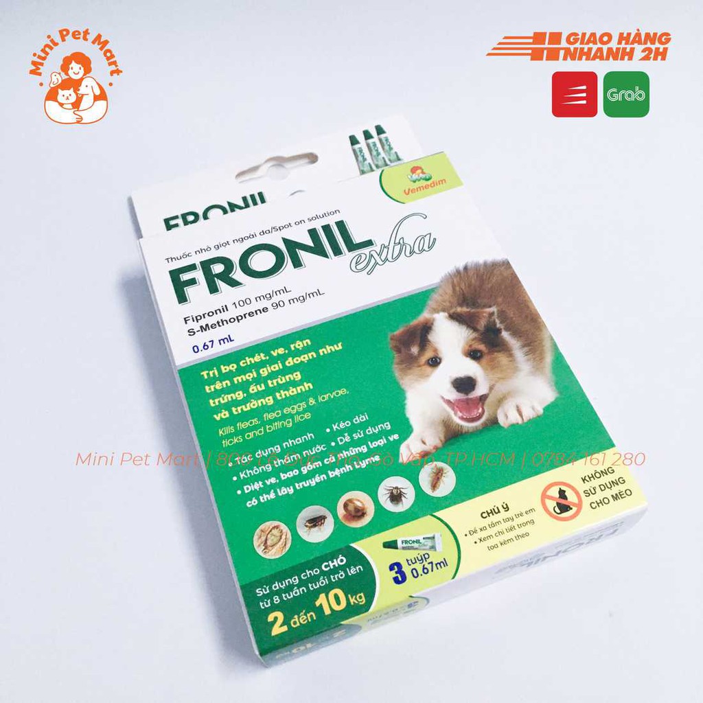 FRONIL EXTRA - Thuốc nhỏ trị ve, rận, bọ chét, trứng ve và ấu trùng cho chó