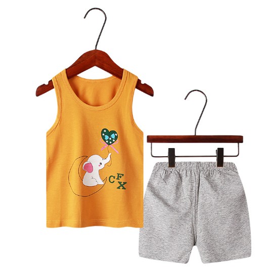 Set bộ quần áo ba lỗ hình cho bé (12 - 33kg) VEMZKIDS