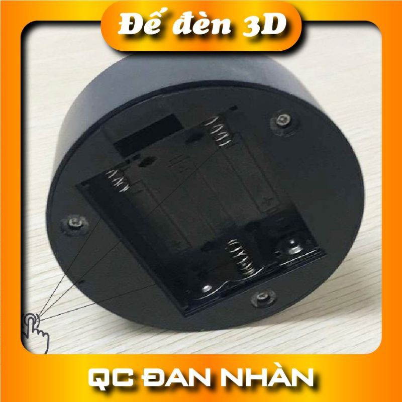 Đế đèn led 3D cảm ứng, nguồn cấp pin AAA và USB nhiều màu sắc