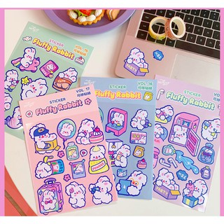 Sticker cute thỏ dễ thương Fluffy Rabbit